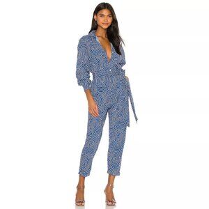 Rhode June Polka Dot Jumpsuit Blue S